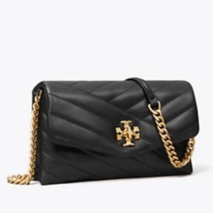 Tory Burch Kira Chevron Quilted Leather Chain Wallet Crossbody